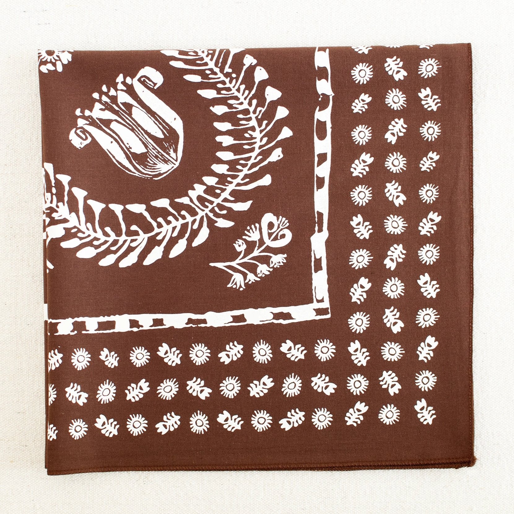 brown floral bandana