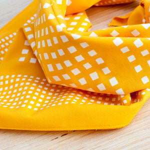 yellow hand printed bandana detail