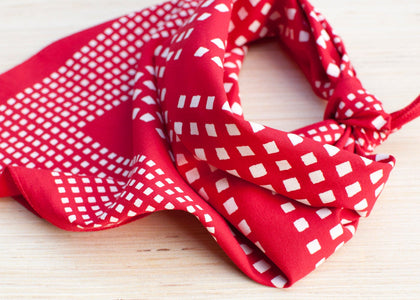 red and white check bandana detail