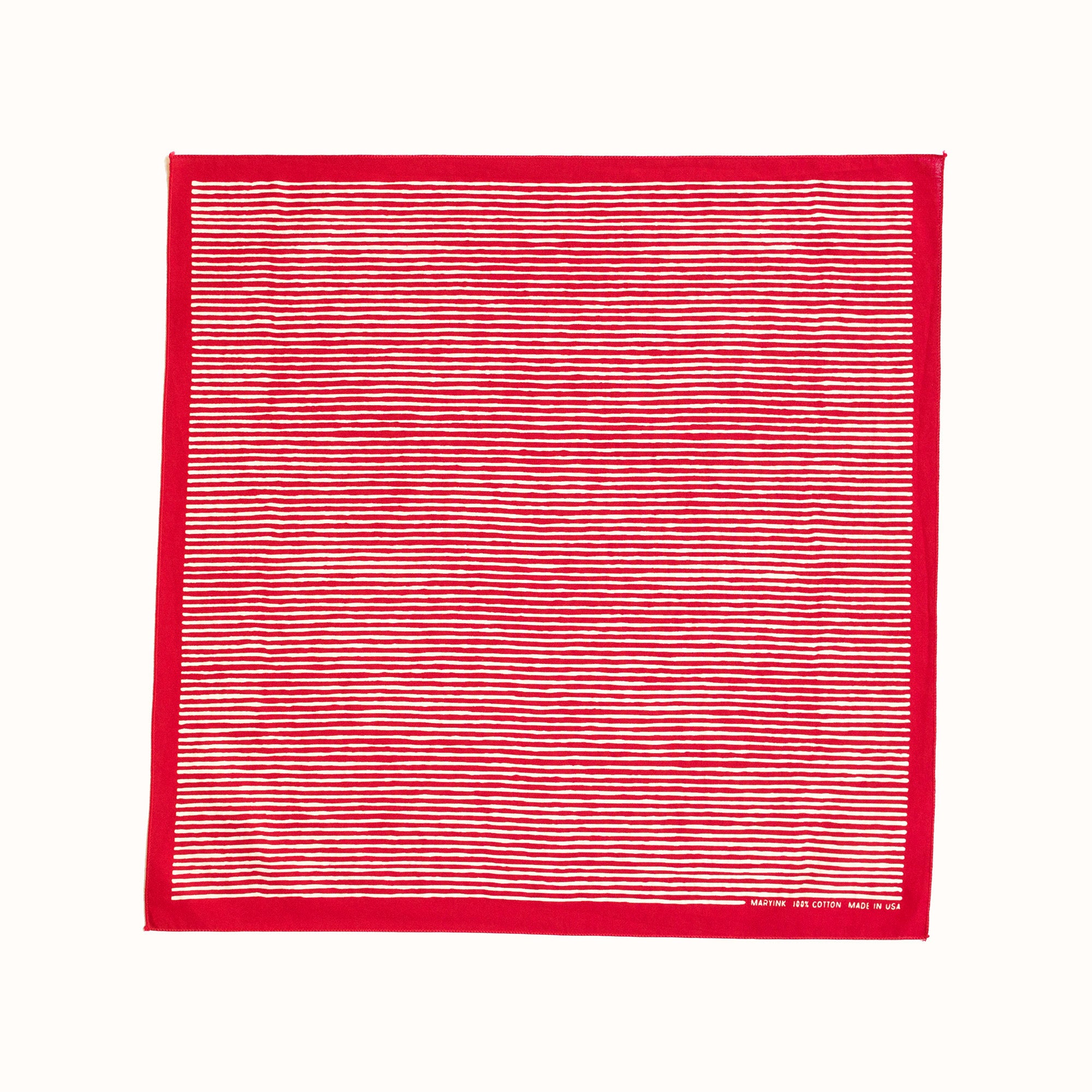 geometric red and white striped bandana 