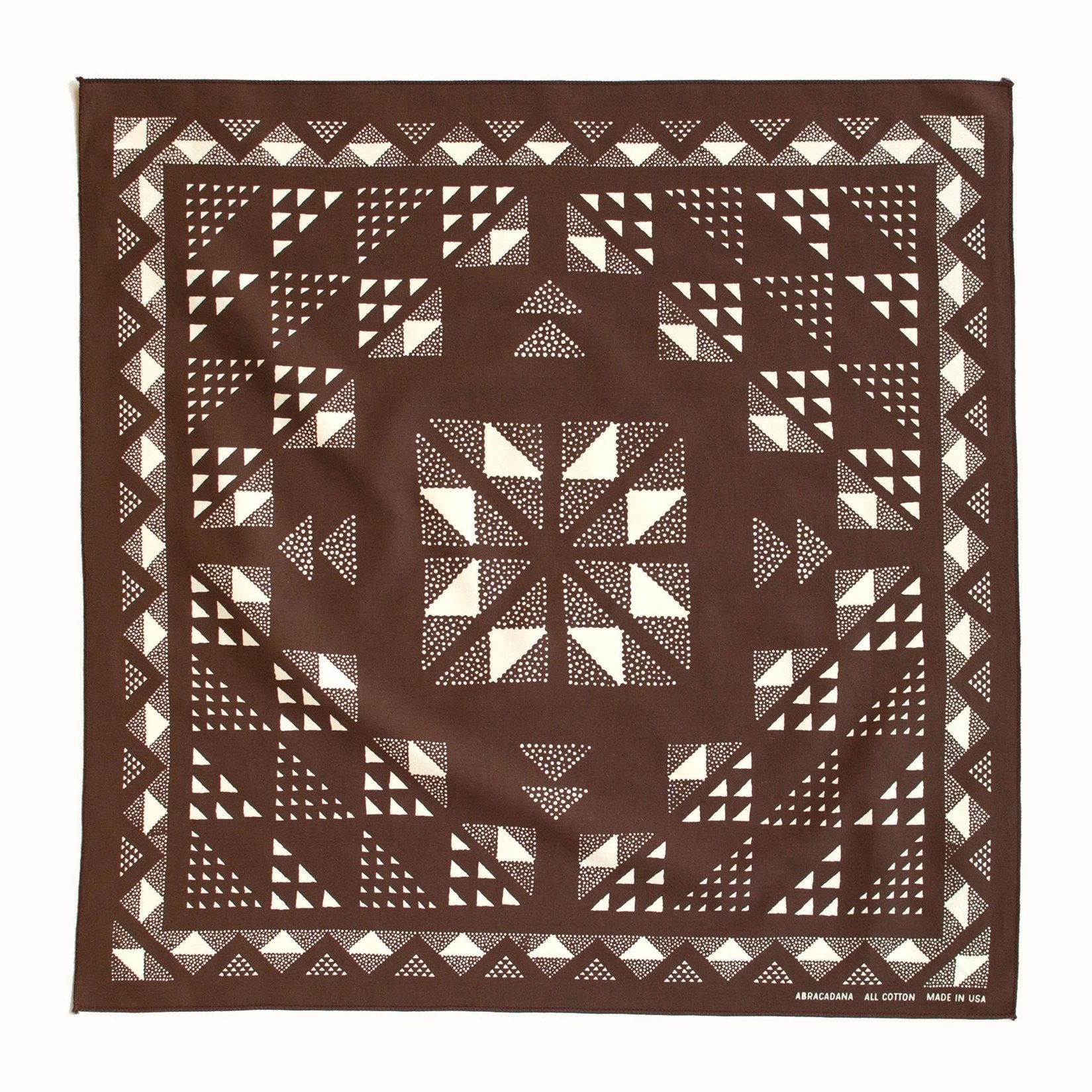 geometric print brown bandana