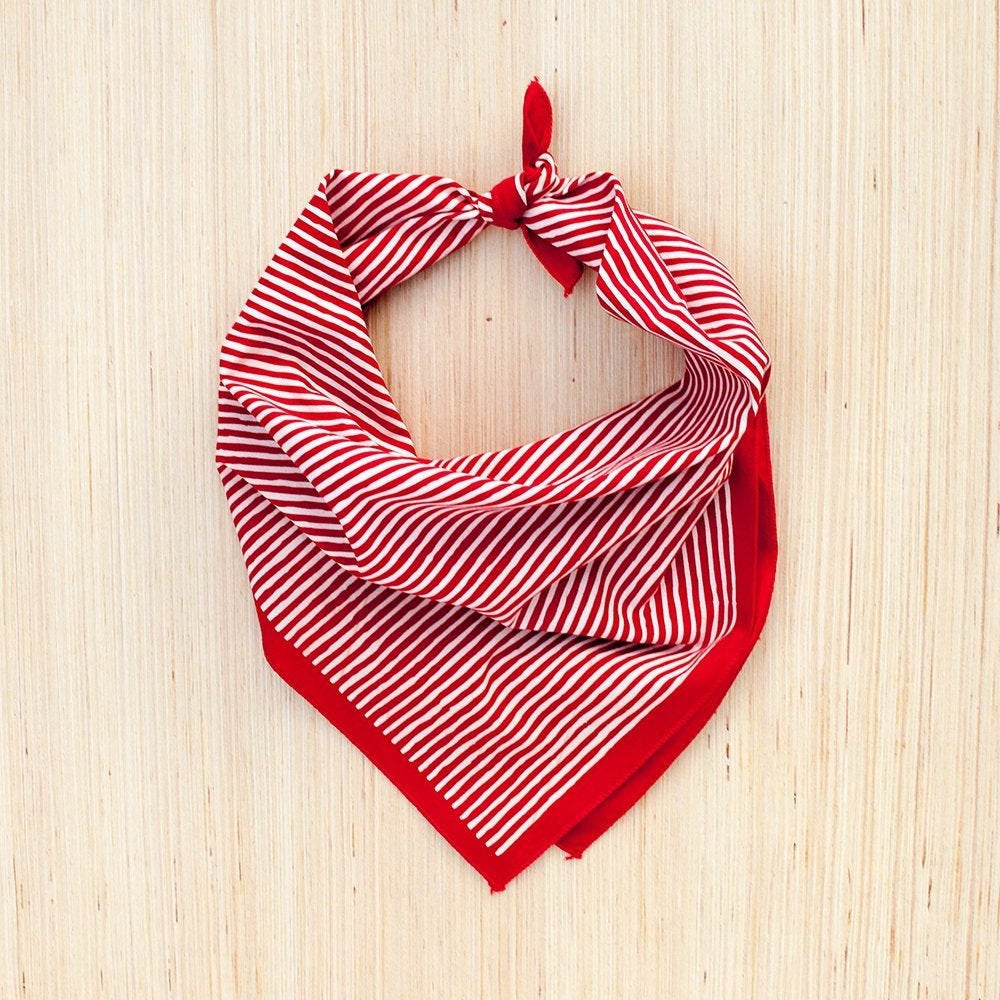 bandit style red and white striped bandana scarf