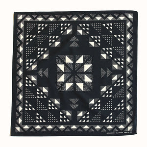hand printed geometric bandana