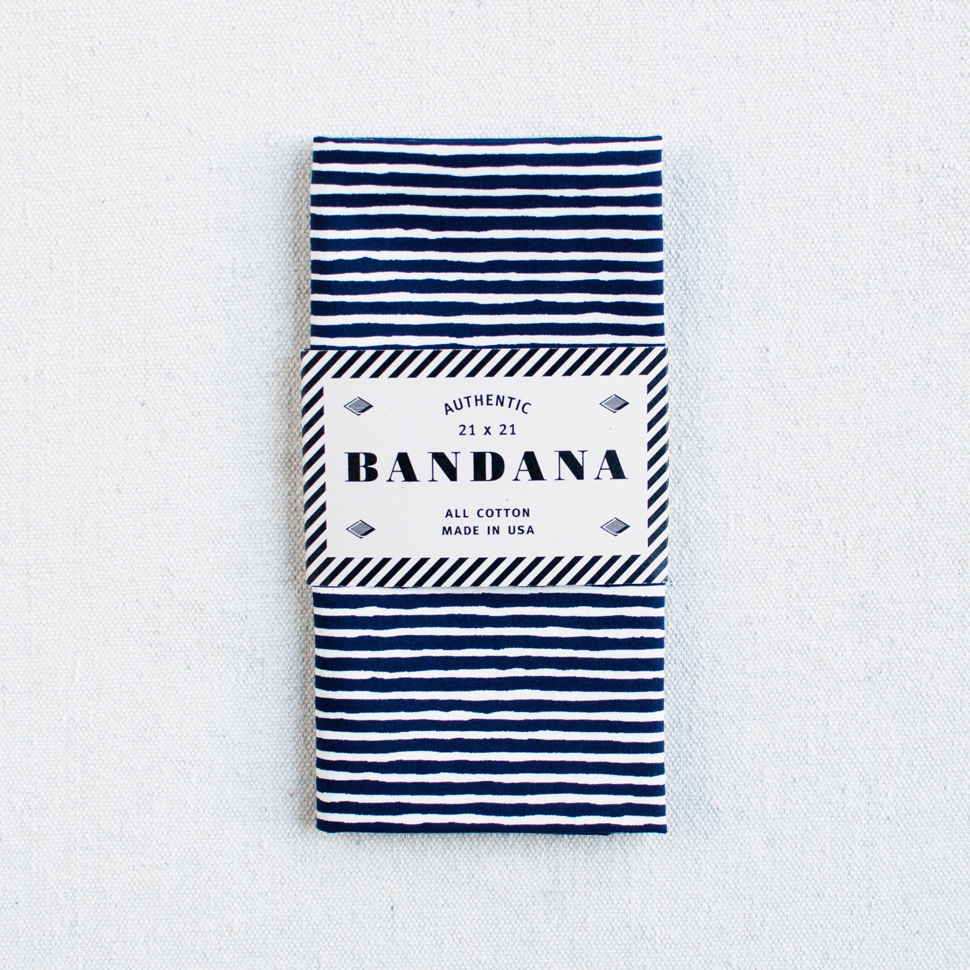 Navy Striped Bandana