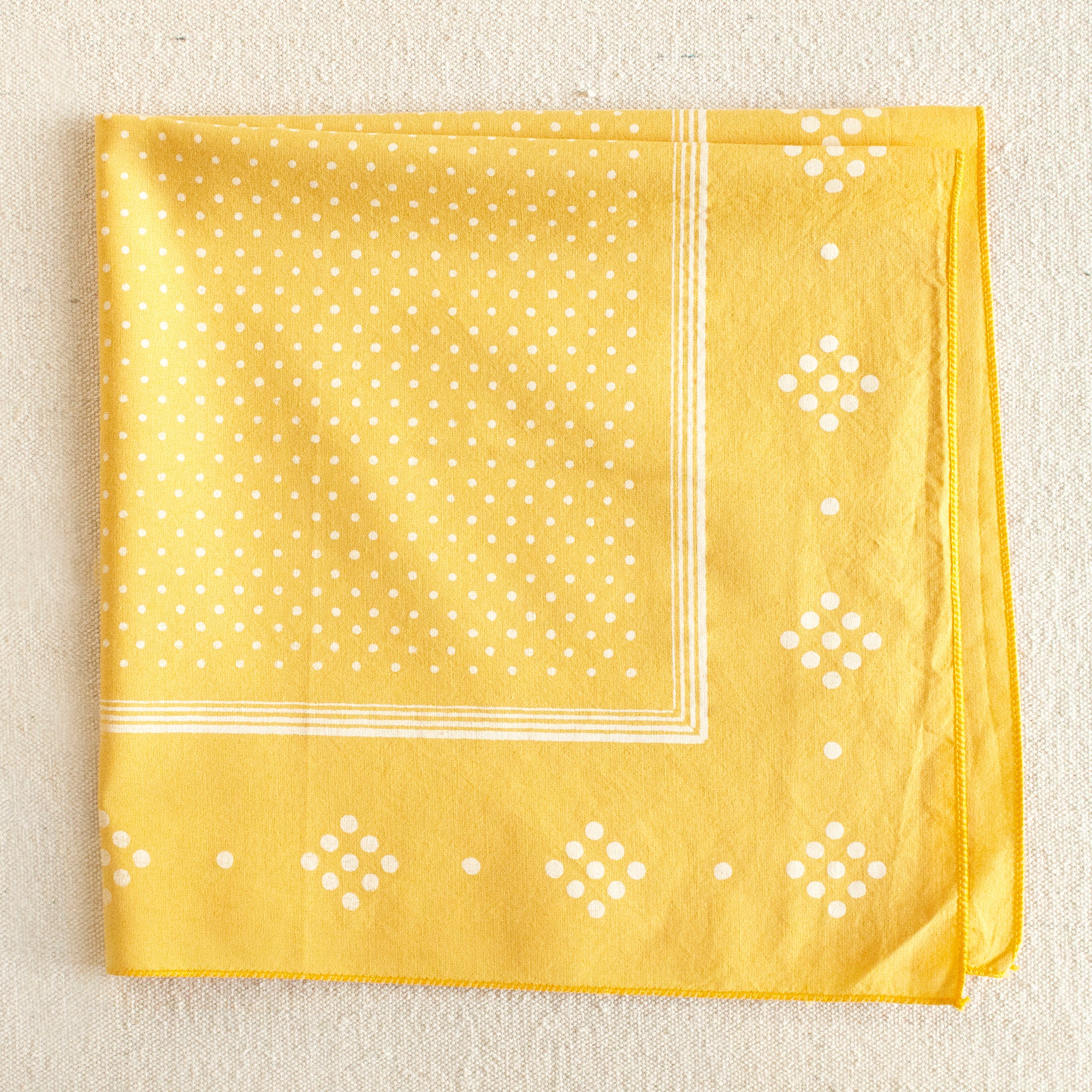 yellow dot bandana hand printed