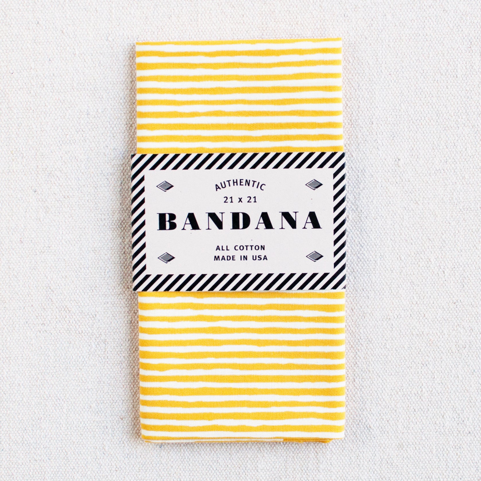 Golden Yellow Striped Bandana - Abracadana